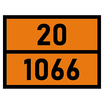 Табличка «Опасный груз 20-1066», Азот сжатый (пленка, 400х300 мм)